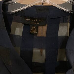 Current Air Men's Navy and Beige Checkered Jacket